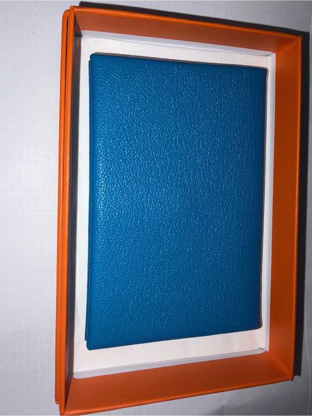 Hermes Bicolor Leather Calvi Card Holder